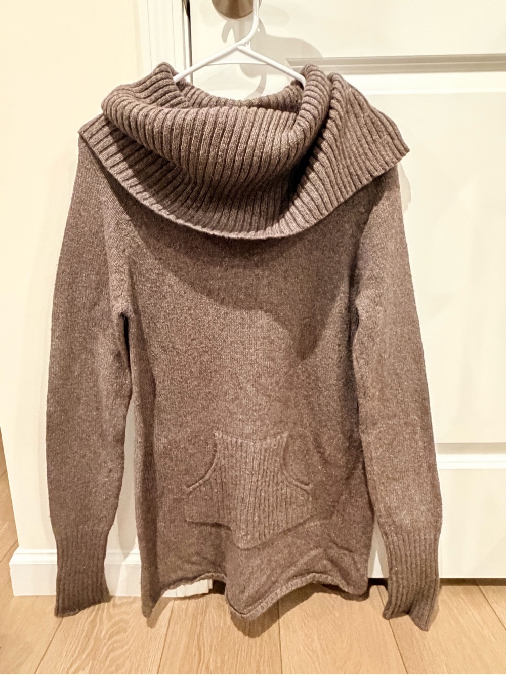 GAP Taupe Ribbed Cowl Neck Pullover